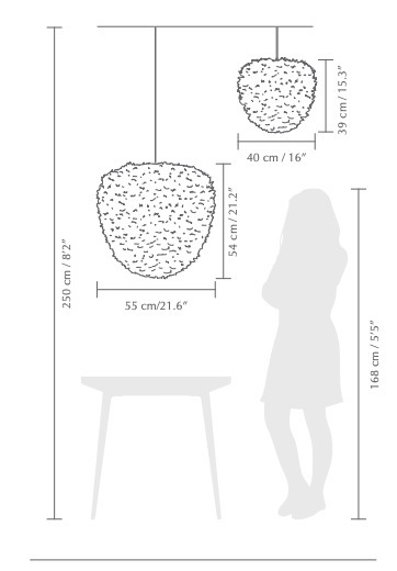 Anzeige Pendelleuchte aus Federn UMAGE Aluvia Eos Evia Large Ø 55 Pendelleuchte aus Federn UMAGE Aluvia Eos Evia Large Ø 55