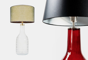 Glastischlampe Famlight Alor Transparent oliv / braun E27 60W handgefertigt small 2