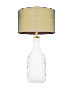 Glastischlampe Famlight Alor Transparent oliv / braun E27 60W handgefertigt small 0