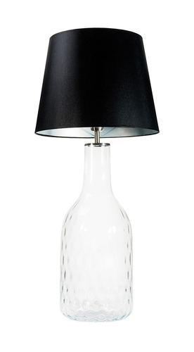 Prüfen Handgefertigte Lampe Famlight Alor Transparente schwarz / silberne E27 60W transparente Flasche