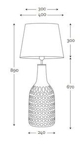 Flaschenlampe Famlight Alor Grau schwarz / silber E27 60W handgefertigt small 1