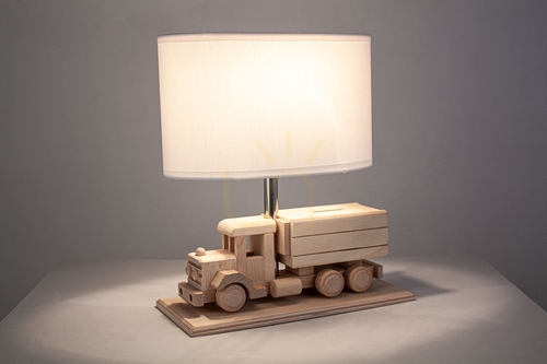 Prüfen Hellux Kinder-Tischlampe Lkw mit Spardose, weißer Schirm 411.24.09