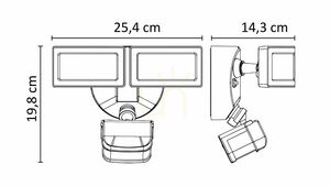 Außenwandleuchte SU-MA Duo 6556-PIR schwarz LED 36W IP54 Bewegungsmelder small 7