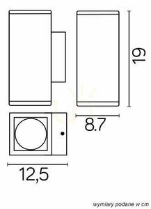 Außenwandleuchte SU-MA Adela Midi dunkelgrau Up & Down GU10 M1460 DG small 5