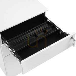SONGMICS OFC60WT Rollcontainer weiß mit 3 Schubladen und Schloss small 11