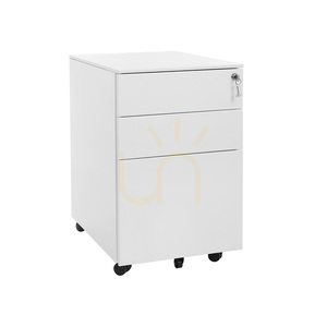 SONGMICS OFC60WT Rollcontainer weiß mit 3 Schubladen und Schloss small 8