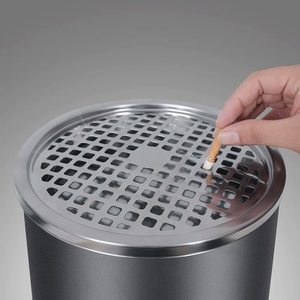 Mülleimer mit Standaschenbecher SONGMICS LTB17C schwarz 60,5 cm small 4