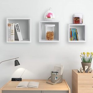 3er-Set Wandregale SONGMICS LWS30WT weiß 30/26/22 cm small 5