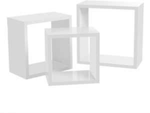 3er-Set Wandregale SONGMICS LWS30WT weiß 30/26/22 cm small 0