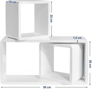 Set mit 3 LWS50WT Wandregalen small 1