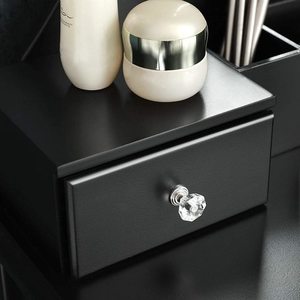 VASAGLE RDT25BK Schminktisch schwarz mit Spiegel, Hocker und 5 Schubladen small 3