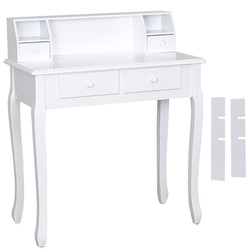 Prüfen SONGMICS Schminktisch RDT80W weiß, 80 cm, 4 Schubladen, ohne Spiegel