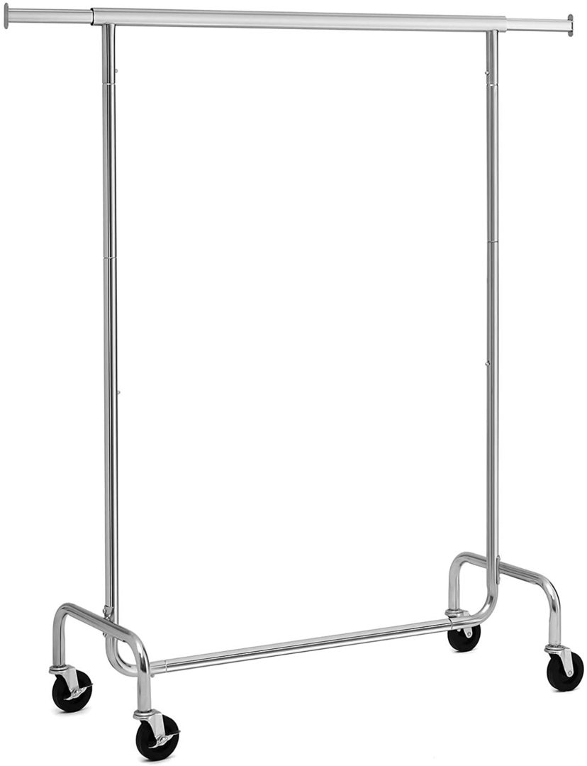 SONGMICS Kleiderständer HSR11S verchromt mit Rollen, 160 cm, 130 kg