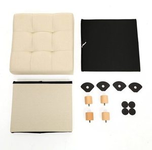 Beiger Sitzhocker mit Stauraum SONGMICS LSF14BE 38 × 38 × 40 cm small 7