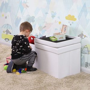 Klappbarer Sitzpuff mit Aufbewahrung LSF75WT 1 Klappbarer Sitzpuff mit Aufbewahrung LSF75WT small 1