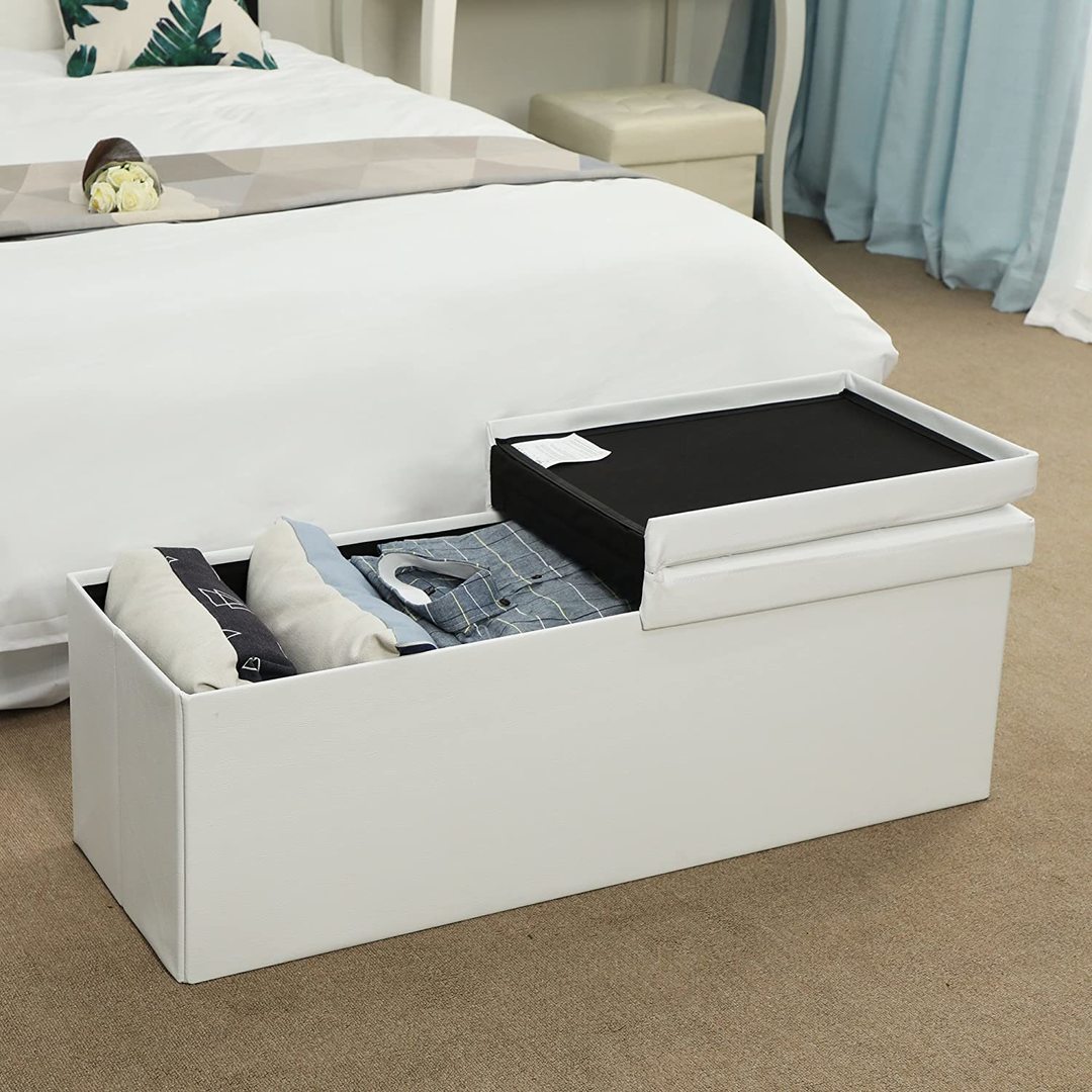 Anzeige Klappbarer Sitzpuff mit Aufbewahrung LSF75WT Klappbarer Sitzpuff mit Aufbewahrung LSF75WT