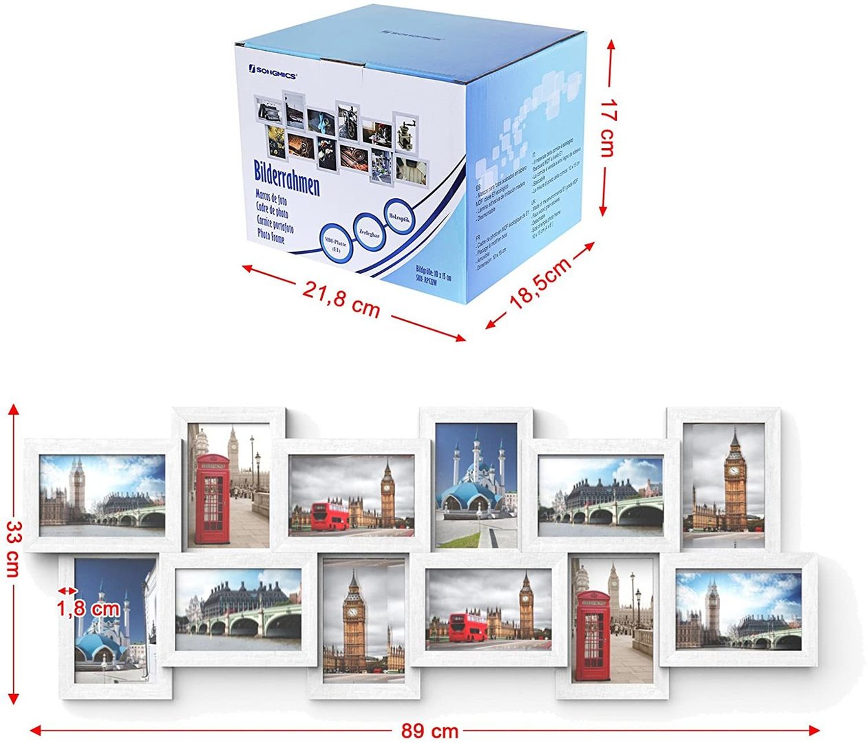 Vorschau Set mit 12 Fotorahmen Collage RPF22W Songmics Set mit 12 Fotorahmen Collage RPF22W Songmics