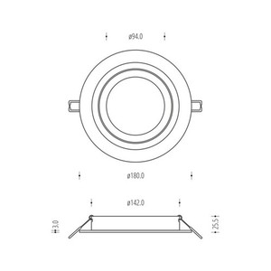 Schwarzes Alcazar Downlight mit Chrome 140.BC small 3