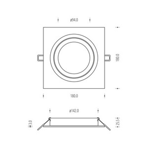Schwarzes Quadrat Downlight Alcazar 141.BB 3 Schwarzes Quadrat Downlight Alcazar 141.BB small 3
