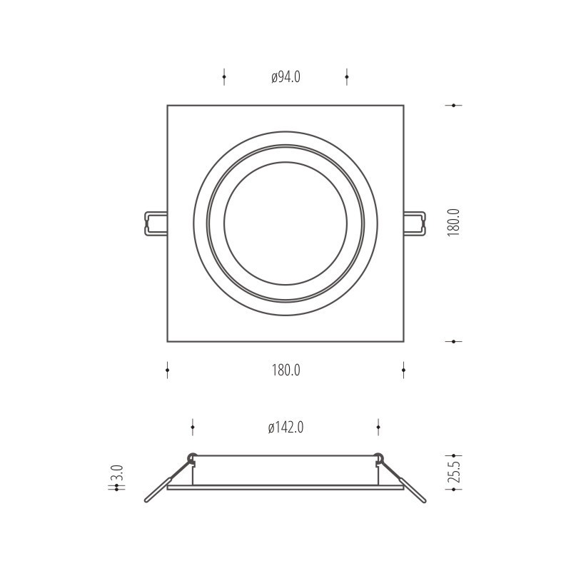 Anzeige Weißes quadratisches Auge Alcazar 141.WW Weißes quadratisches Auge Alcazar 141.WW