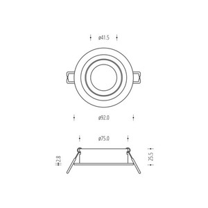 Lumifall Alcazar 540.WB Einbauleuchte, MR16/GU10, Weiß mit schwarzem Ring, Ø92 mm small 3