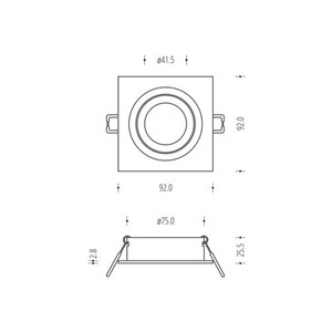 Weiße Einbauleuchte Lumifall Alcazar 541.WW GU5.3 92 × 92 mm small 3