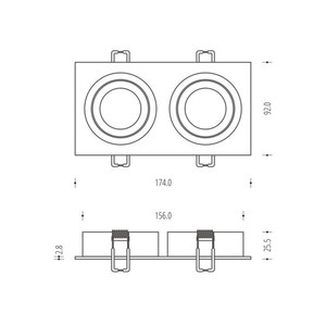 Schwarzes Doppel-Downlight mit Chrome Alcazar 542.BC small 3