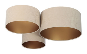 Moderne Deckenleuchte für das Wohnzimmer - Elemente 60W E27 Beige / Gold Veloursstoff 0 Moderne Deckenleuchte für das Wohnzimmer - Elemente 60W E27 Beige / Gold Veloursstoff small 0