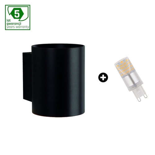 Prüfen 5 Jahre Garantiepaket: Squalla G9 Tuba Schwarz + Led G9 4w Cw (Slip006012 + Woj + 14435)