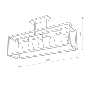 Nowodvorski CRATE V 9047 Deckenleuchte schwarz 5xE27 small 1