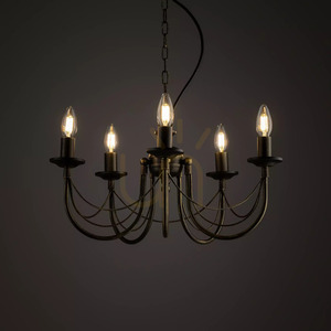 Nowodvorski ARES 205 Kronleuchter schwarz mit Goldpatina, 5×E14, 50 cm small 2