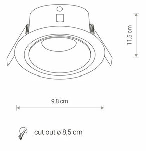 Schwarzes Downlight mit austauschbaren Ringen FOXTROT 8374 Nowodvorski small 12