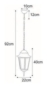 Hängende Außenleuchte K-5006H schwarz aus der LOZANA Serie small 1