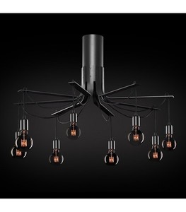 Deckenleuchte Ramko BORNHOLM schwarz 8-flammig E27 100cm 67929 small 0