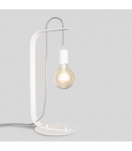 Prüfen Tischlampe Ramko BORNHOLM weiß E27 LED 60W 23x47cm 66309