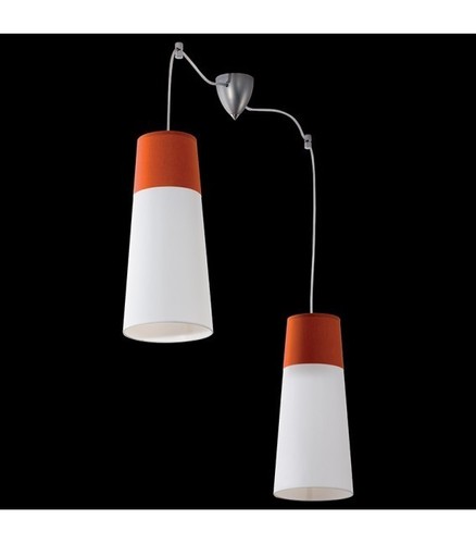 Prüfen Pendelleuchte Ramko KOMA W-2 2-flammig E27 Braun Orange 120 cm 67067