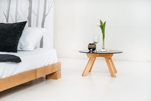 Doppelbett WoodMan 160x200 aus Buchenholz, Rohholz, japanischer Stil WUA-01067 small 1