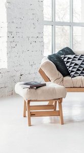 Schlafsofa WoodMan Allegro Buche geölt Creme 203 cm WUA-00375 small 1