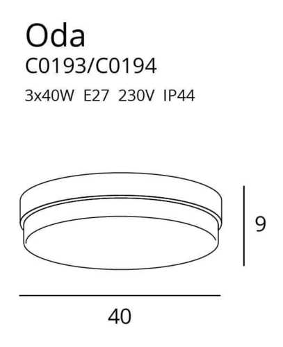Prüfen Plafon Max Light ODA C0194 czarny 3xE27 40 cm metal szkło mleczne