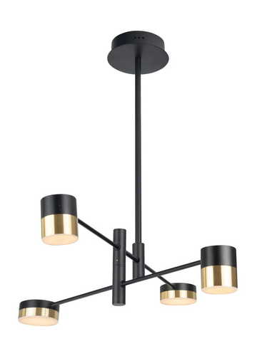 Prüfen Pendelleuchte Max Light Puma P0404 4-flammig Gold Schwarz LED 82 cm