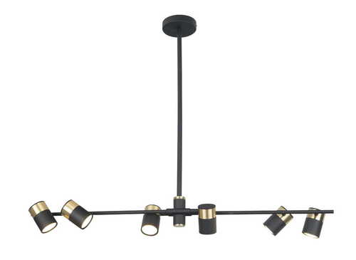 Prüfen Pendelleuchte Max Light Puma P0409 6-flammig Gold Schwarz 95 cm Metall