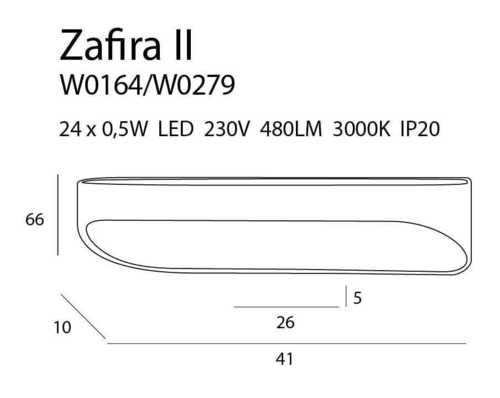 Prüfen Wandleuchte Max Light Zafira W0279 schwarz LED 41 cm Metall 12W 3000K