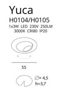 Einbauleuchte Max Light Yuca Round Tilted H0104 weiß LED 3 W 3000 K Ø 5,5 cm small 1