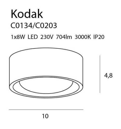 Prüfen Plafon Max Light Kodak C0203 LED schwarz 10 cm
