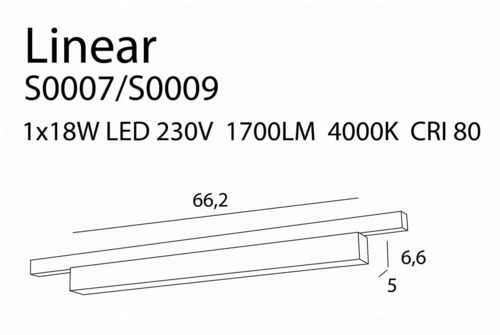 Prüfen Schienenleuchte Max Light Linear S0007 schwarz LED 18W 4000K 66,2 cm