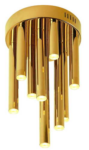 Prüfen Plafond Max Light Organic C0197D Gold Metall Acryl LED 10-flammig 20 cm dimmbar