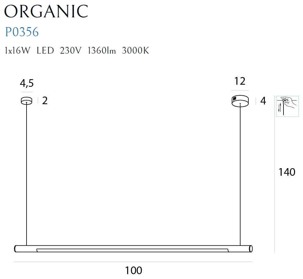 Vorschau Pendelleuchte Max Light Organic Horizon Gold LED dimmbar 100 cm P0356D Pendelleuchte Max Light Organic Horizon Gold LED dimmbar 100 cm P0356D