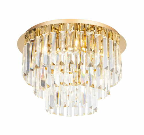 Prüfen Plafond Max Light Monaco C0205 Gold 42 cm 9xG9 Metall Glas