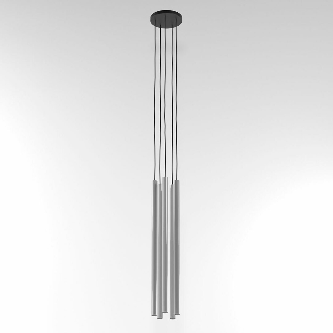 NER PANEL ZBH5 hängend max. 5x2,5W, G9, 230V, Kabel schwarz, alusilber (glänzend) RAL 9006