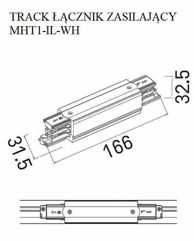 Prüfen Gerader Steckverbinder Schienensystem Max Light MAX weiß Aluminium MHT1-IL-WH MAX